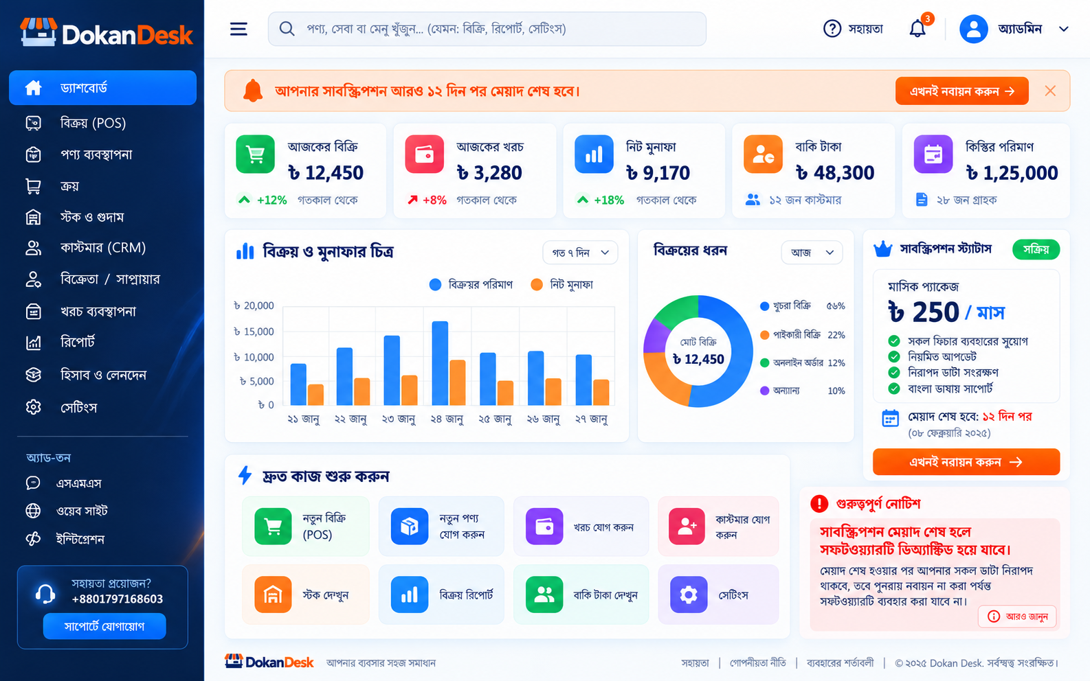 Dokan Desk Dashboard